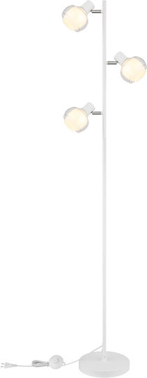 Globo Lighting Floor Lamp H154xW25cm. with Socket for Bulb E14 White