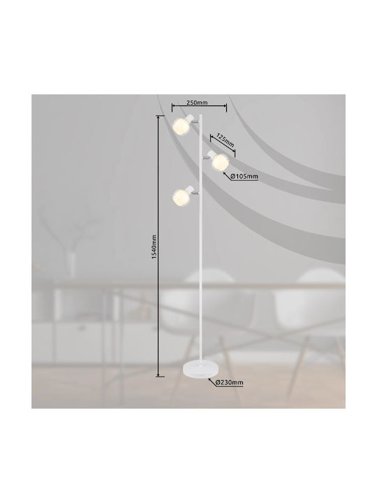Globo Lighting Φωτιστικό Δαπέδου Υ154xΜ25εκ. με Ντουί για Λαμπτήρα E14 Λευκό