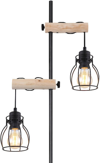 Globo Lighting Mina Φωτιστικό Δαπέδου Υ150εκ. Μαύρο