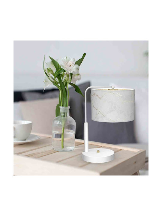 Eko Light Senso Metal Lampă de masă pentru Soclu E27 cu Abajur Alb și Bază