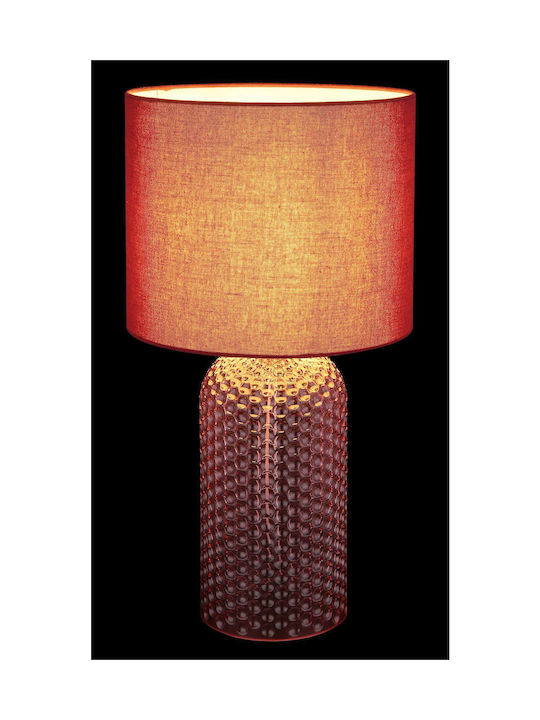 Globo Lighting Glass Table Lamp for Socket E27 with Red Shade and Base