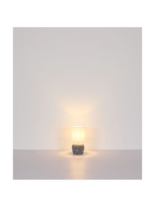 Globo Lighting Plastic Table Lamp for Socket E14 with Gray Shade and Base