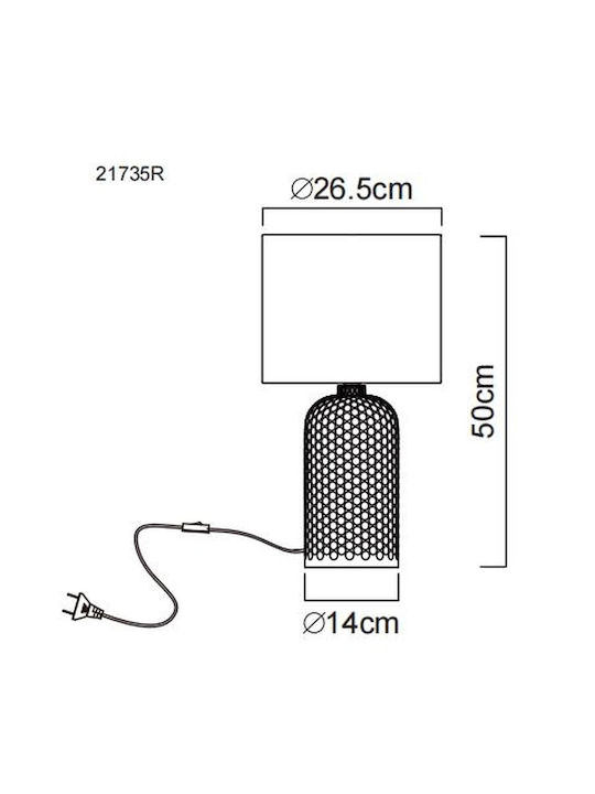 Globo Lighting Glass Table Lamp for Socket E27 with Red Shade and Base