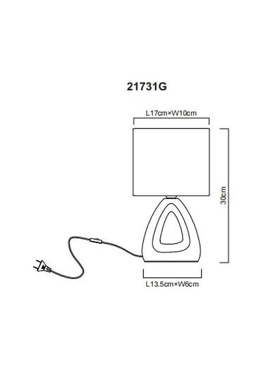 Globo Lighting Plastic Table Lamp for Socket E14 with Gray Shade and Base