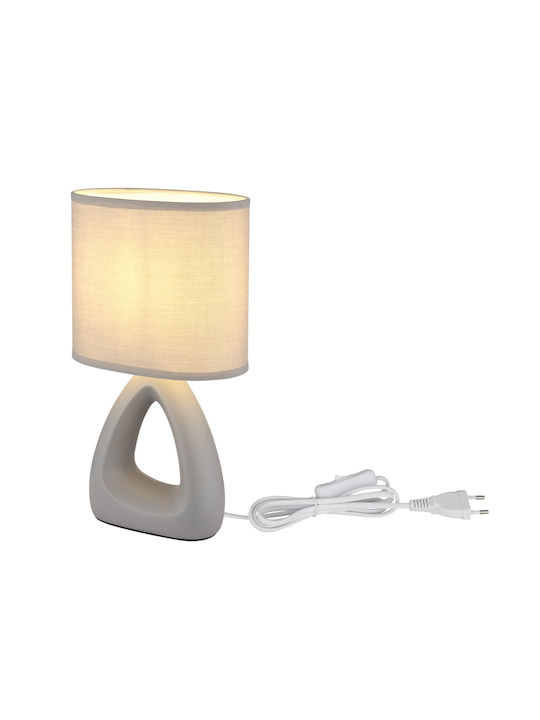 Globo Lighting Plastic Table Lamp for Socket E14 with Gray Shade and Base