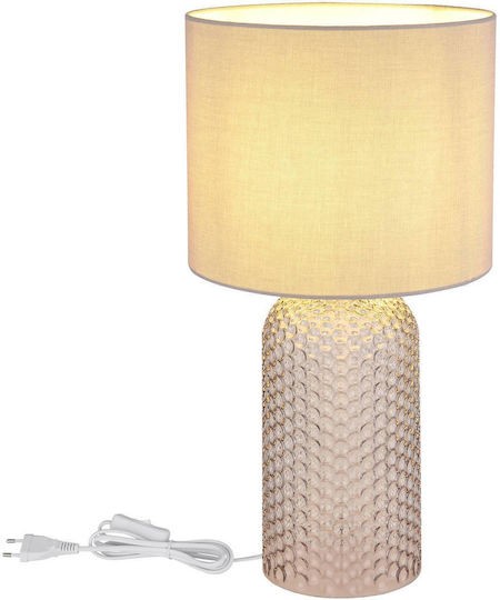 Globo Lighting Glass Table Lamp for Socket E27 with Gray Shade and Base
