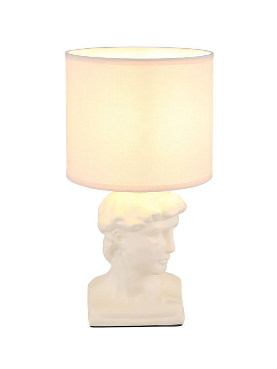 Globo Lighting Πλαστικό Πορτατίφ για Ντουί E14 με Λευκό Καπέλο και Βάση