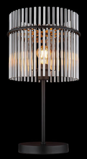 Globo Lighting Metall Tischlampe für Fassung E27 mit Schwarz Schirm und Basis