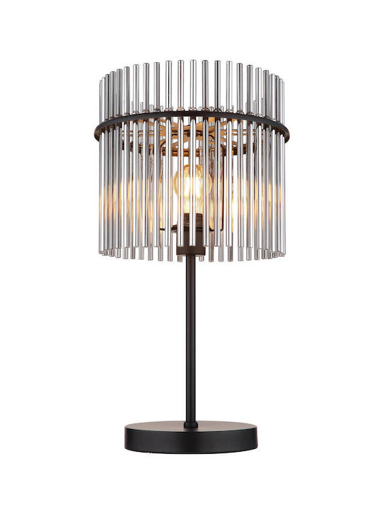 Globo Lighting Metal Table Lamp for Socket E27 with Black Shade and Base