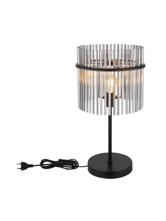 Globo Lighting Metal Table Lamp for Socket E27 with Black Shade and Base