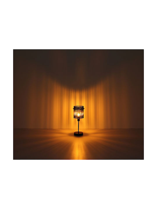 Globo Lighting Metal Table Lamp for Socket E27 with Black Shade and Base