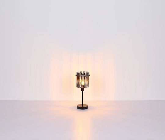 Globo Lighting Metall Tischlampe für Fassung E27 mit Schwarz Schirm und Basis