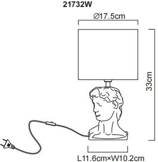 Globo Lighting Πλαστικό Πορτατίφ για Ντουί E14 με Λευκό Καπέλο και Βάση