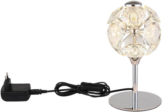 Globo Lighting Μεταλλικό Πορτατίφ LED με Διάφανο Καπέλο και Βάση