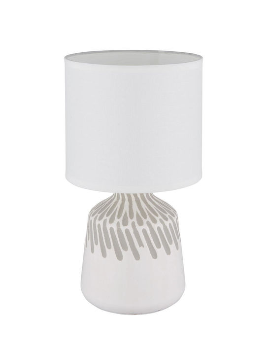 Globo Lighting Plastic Table Lamp for Socket E14 with White Shade and Base