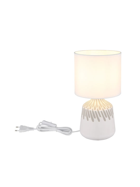 Globo Lighting Plastic Table Lamp for Socket E14 with White Shade and Base