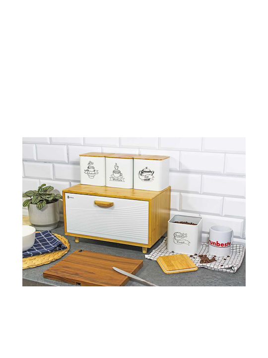 Brunbeste Ψωμιέρα με Καπάκι από Bamboo Μπεζ 35.5x20x21.5cm