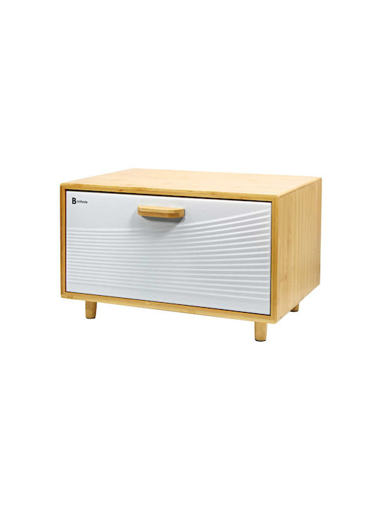 Brunbeste Bread Box with Lid made of Bamboo Beige 35.5x20x21.5cm