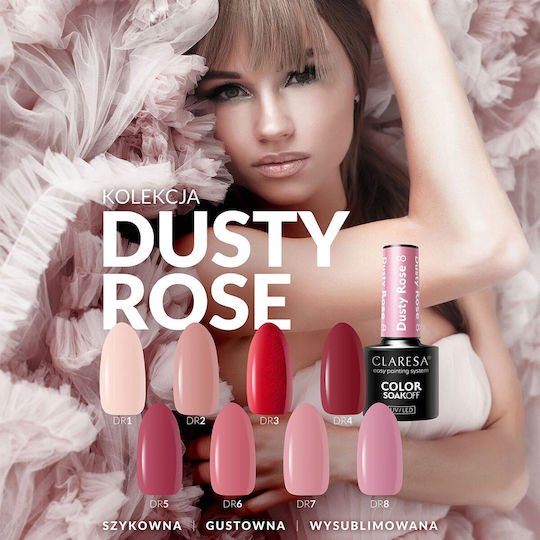 Claresa Dusty Rose 003 Gel Nail Polish Dusty Rose with Glitter 5ml