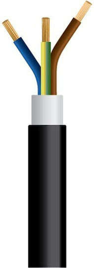 Eurolamp Καλώδιο Ρεύματος με Διατομή 3x6mm² σε Μαύρο Χρώμα 1m