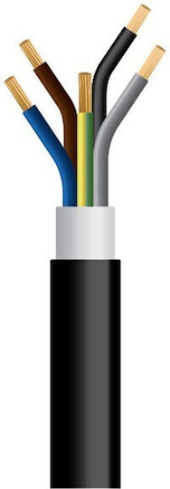 Eurolamp Power Cord with Diameter 5x2.5mm² in Black Color 1m 1pcs