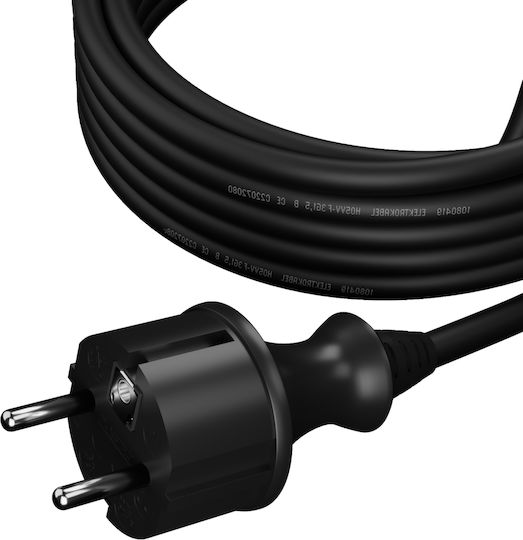 AWTools Netzkabel Typ NYL mit Kabeleigenschaften 2x1.5mm² in Schwarz Farbe 1m
