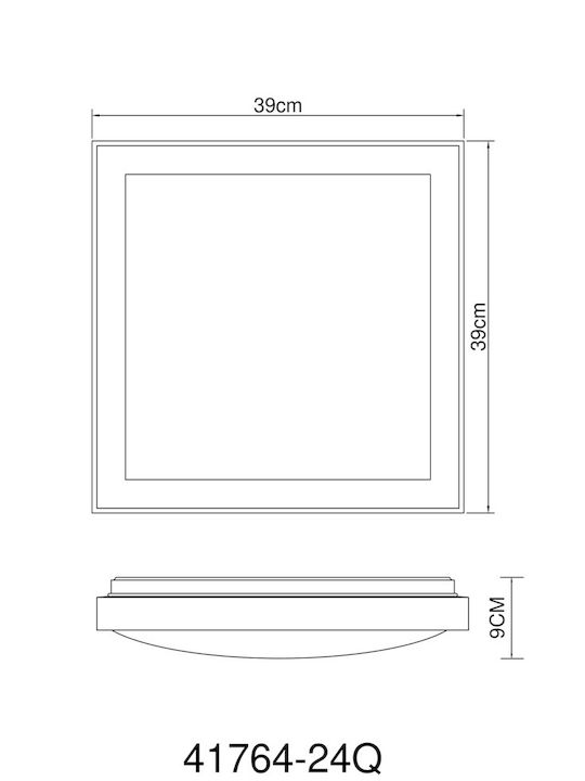 Globo Lighting Bruno Квадрат На открито LED Панел 24W с Студено бяло Светлина 6000К
