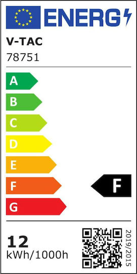 V-TAC Στρογγυλό LED Panel 12W με Ψυχρό Λευκό Φως 6400K
