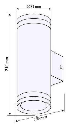 Neo Tools Стенно Външно Спот Осветление GU10 IP44 Двоен лъч 10.5x7.6x21εκ.