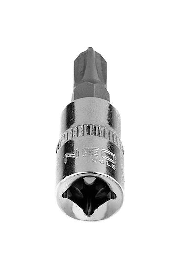 Neo Tools Cheie tubulară cu Vârf Cruciform și Patrat de Prindere 1/4'' Dimensiune PH3x37mm 1buc