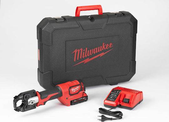 Milwaukee M18 HCCT-201C Κιτ Ηλεκτρική Πρέσα Ακροδεκτών Μπαταρίας Λιθίου 18V 1x2Ah