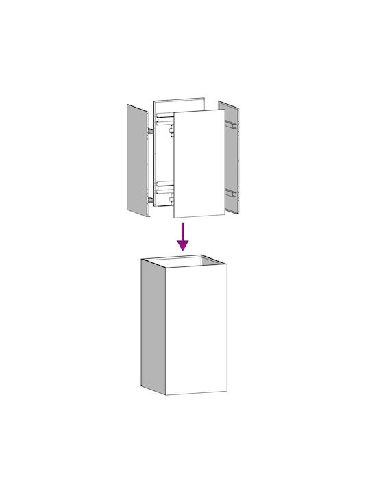 vidaXL Ζαρντινιέρα Μεταλλική Ασημι 40x40x80εκ.