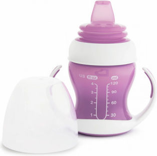 Munchkin Gentle First Cup Baby Sippy Cup Plastic with Handles Purple