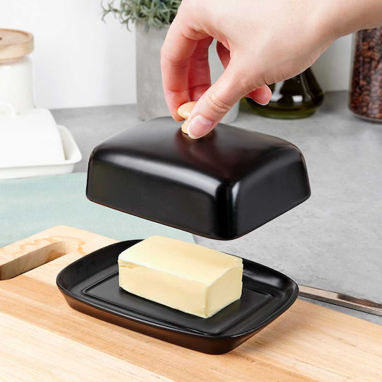 Vilde Butterdose Keramik Schwarz 1pcs