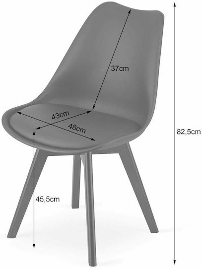 Stuhl Küche Mark 45x45x50cm Dark Beige - Black