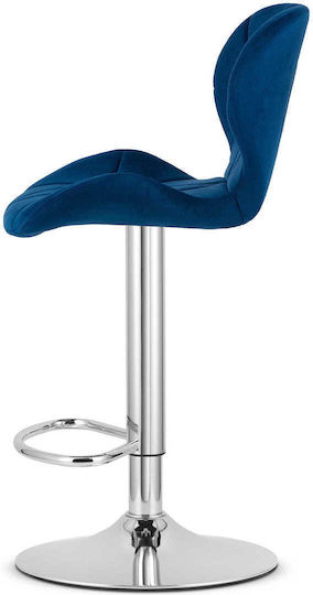 Hocker Bar Gepolstert mit Samt West Navy Velvet 34x45x47cm