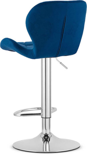 Hocker Bar Gepolstert mit Samt West Navy Velvet 34x45x47cm