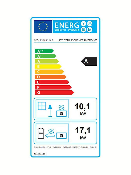 Thermiki Ats Stable Hydro Corner 900 Ενεργειακό Τζάκι Ξύλου 10.1kW Δεξιά Γωνία με Ανοιγόμενες Πόρτες