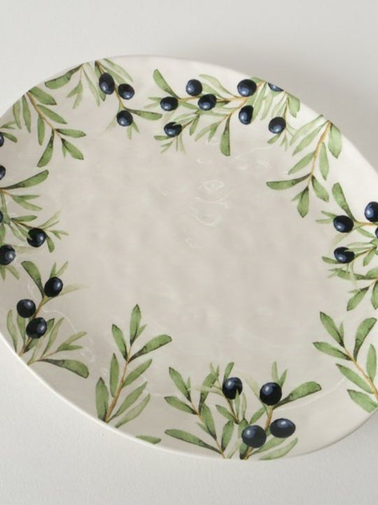 Boltze Servierplatte Oval aus Porzellan Weiß 39x31cm 1Stück