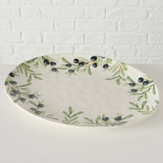 Boltze Servierplatte Oval aus Porzellan Weiß 39x31cm 1Stück