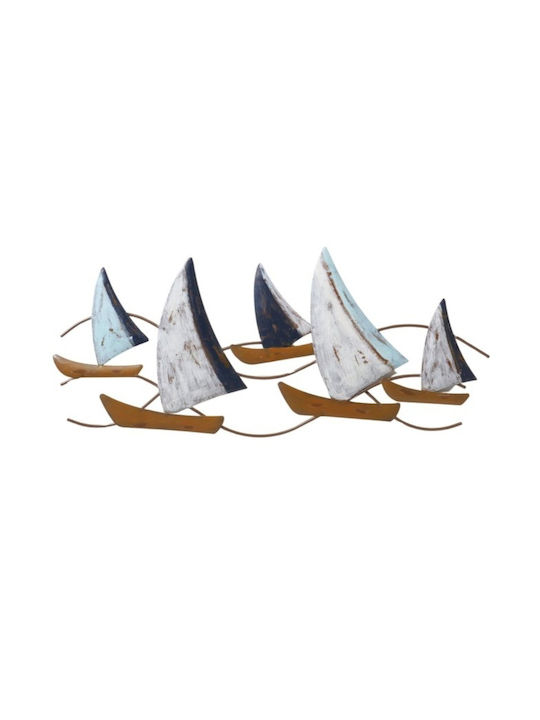 Boltze Handmade Wall Decor Blue Made of Metal 40x2x21cm