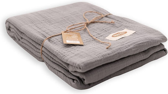 Matex Muslin Κουβερλί Υπέρδιπλο Βαμβακερό Dark Gray 240x210cm