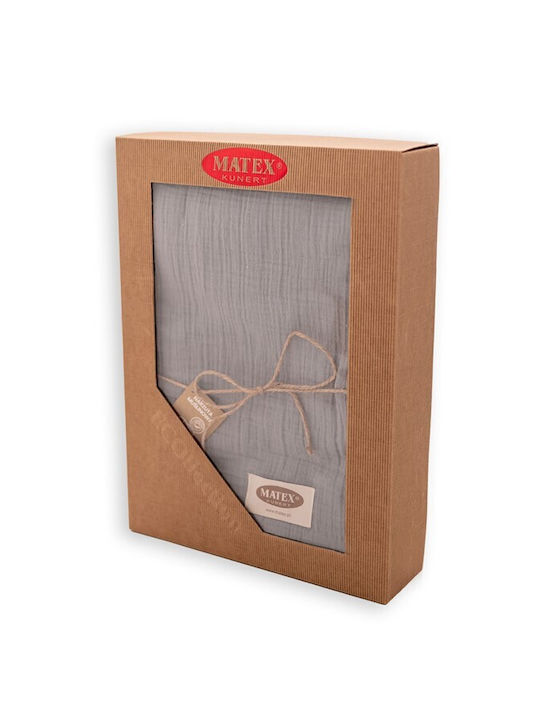 Matex Muslin Tagesdecke Übergröße Baumwolle Dark Gray 240x210cm