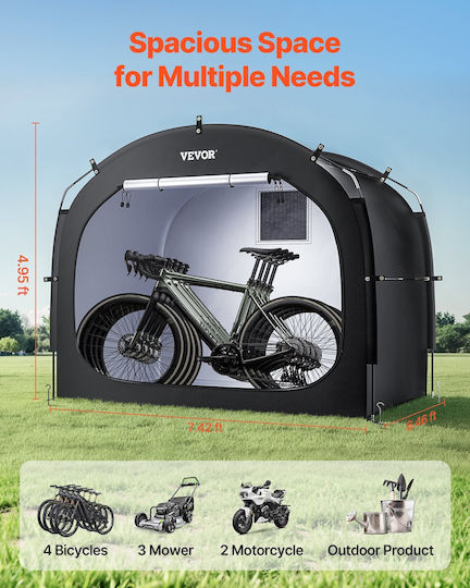 Spacious Waterproof Bicycle Storage Tent Vevor for 4 to 5 Bikes