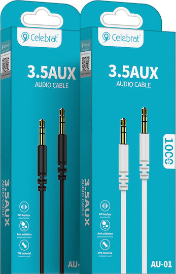 Celebrat 3,5mm Klinkenkabel 3,5mm Stecker - 3,5mm Stecker Schwarz 1m AU-01-BK