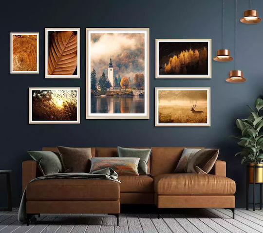 Poster Deer Pst25127 60cm X 90cm Μαύρο Ξύλινο Κάδρο