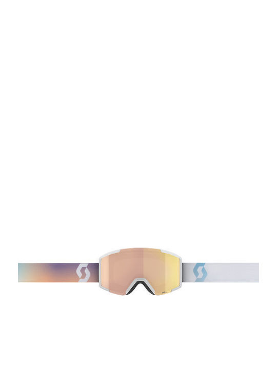Scott Μάσκα Σκι & Snowboard Ενηλίκων Λευκή με Φακό σε Ροζ Χρώμα