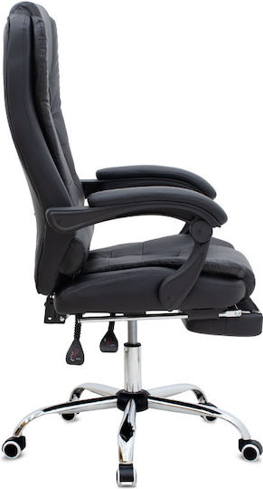 Megapap Daria Executive Reclining Office Chair with Fixed Arms Black Velvet-Black Metal GP040-0017,1