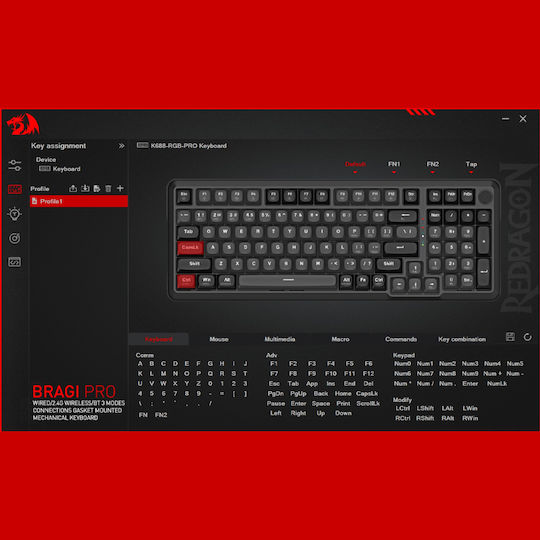 Redragon K688GB PRO Drahtlos Gaming Mechanische Tastatur mit RGB-Beleuchtung (Englisch US)