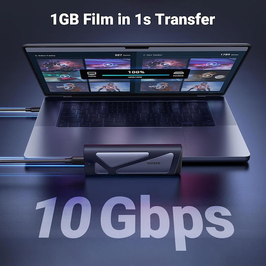 Ugreen Θήκη για Σκληρό Δίσκο M.2 SATA III NVME με σύνδεση Type-C σε Γκρι χρώμα